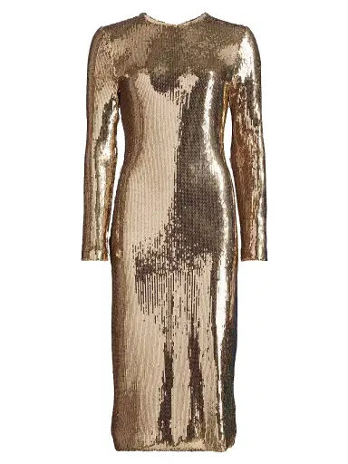 PRABAL GURUNG Women's Sequined Sheath Cocktail Dress - Gold - Size Large | Thumbnail 1