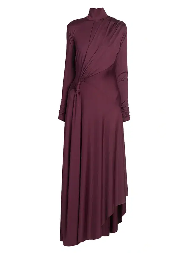 Women's Twisted Stretch-Jersey Maxi Dress - Merlot