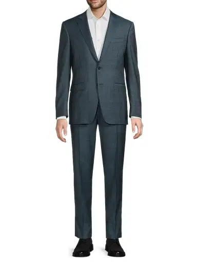 Canali Men's Milano Notch Lapel Wool Trim-Fit Suit - Green - Size 40 | Thumbnail 3 Canali Men's Milano Notch Lapel Wool Trim-Fit Suit - Green - Size 40 | Thumbnail 3