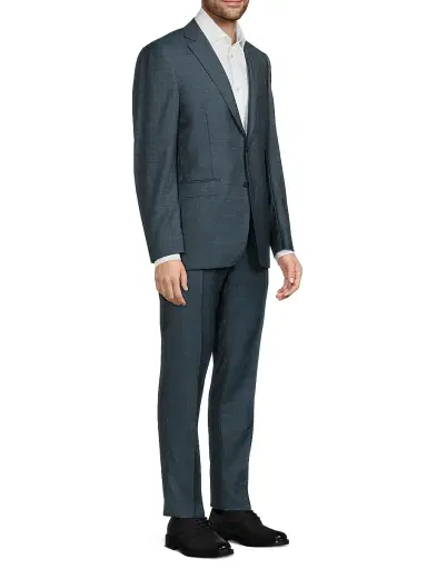 Canali Men's Milano Notch Lapel Wool Trim-Fit Suit - Green - Size 40 | Thumbnail 4 Canali Men's Milano Notch Lapel Wool Trim-Fit Suit - Green - Size 40 | Thumbnail 4