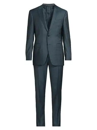 Canali Men's Milano Notch Lapel Wool Trim-Fit Suit - Green - Size 40 | Thumbnail 1 Canali Men's Milano Notch Lapel Wool Trim-Fit Suit - Green - Size 40 | Thumbnail 1