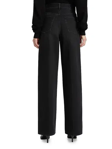 TOTEME Women's High-Rise Wide-Leg Jeans - Faded Black - Size 30 | Thumbnail 5 TOTEME Women's High-Rise Wide-Leg Jeans - Faded Black - Size 30 | Thumbnail 5