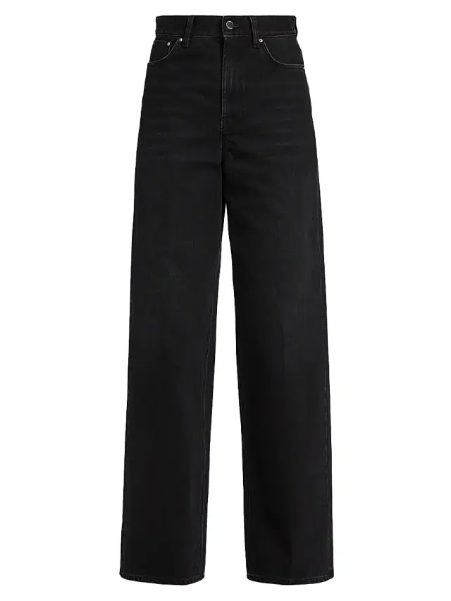 Toteme Women's High-Rise Wide-Leg Jeans - Faded Black