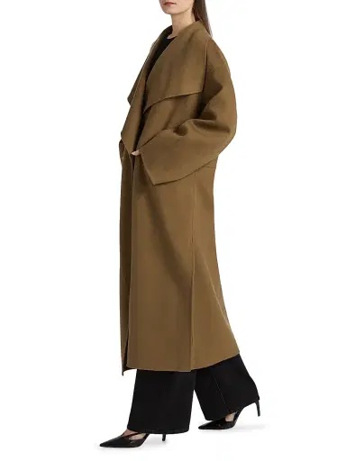 TOTEME Women's Signature Wool-Cashmere Coat - Hazel - Size XL | Thumbnail 4