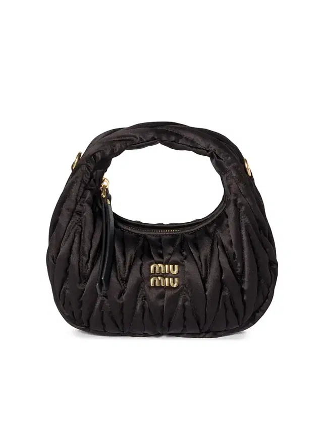 Women's Wander Matelassé Silk Mini Top Handle Bag - Black