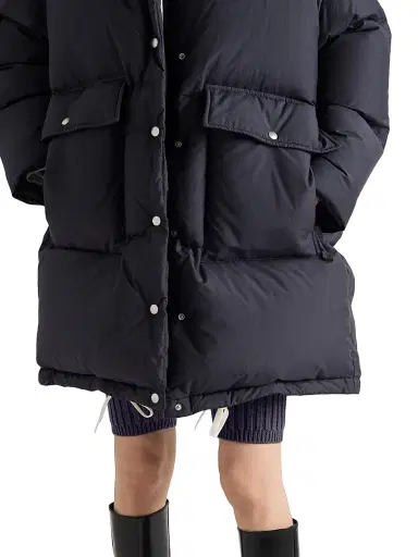 Prada Women's Soft Canvas Down Parka - Blue | Thumbnail 5 Prada Women's Soft Canvas Down Parka - Blue | Thumbnail 5