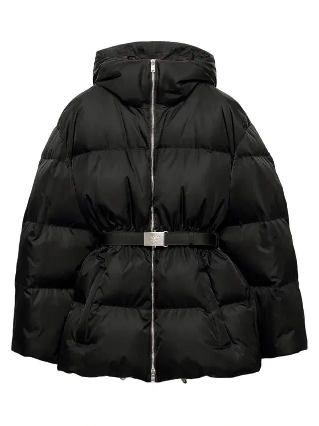 Prada Women's Re-Nylon Hooded Down Jacket - Black