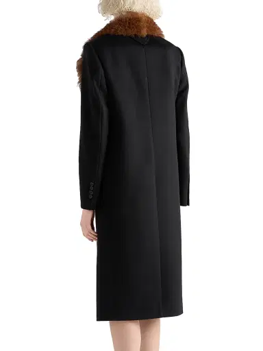 Prada Women's Double Breasted Cashmere Coat - Black - Size 6 | Thumbnail 3 Prada Women's Double Breasted Cashmere Coat - Black - Size 6 | Thumbnail 3