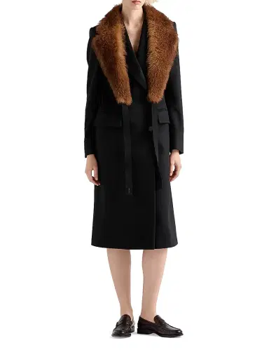 Prada Women's Double Breasted Cashmere Coat - Black - Size 6 | Thumbnail 6 Prada Women's Double Breasted Cashmere Coat - Black - Size 6 | Thumbnail 6
