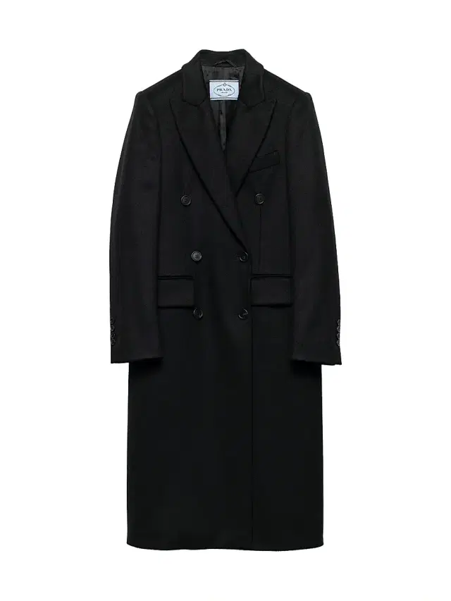 Women's Double Breasted Cashmere Coat - Black