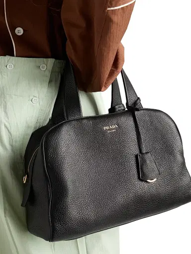 Prada Women's Leather Top-Handle Bag - Black | Thumbnail 4 Prada Women's Leather Top-Handle Bag - Black | Thumbnail 4