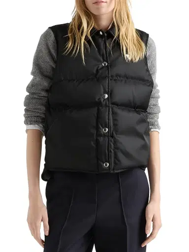 Prada Women's Re-Nylon Down Vest - Black - Size 0 | Thumbnail 2 Prada Women's Re-Nylon Down Vest - Black - Size 0 | Thumbnail 2