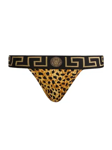Versace Women's Topeka Cheetah-Print Stretch-Jersey Thong - Size XL | Thumbnail 1 Versace Women's Topeka Cheetah-Print Stretch-Jersey Thong - Size XL | Thumbnail 1
