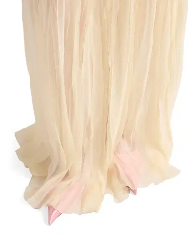 Prada Women's Long Silk Chiffon Dress - Yellow | Thumbnail 6 Prada Women's Long Silk Chiffon Dress - Yellow | Thumbnail 6