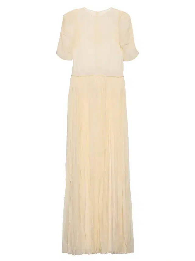 Women's Long Silk Chiffon Dress - Yellow