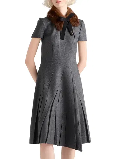 Prada Women's Flannel Dress - Grey | Thumbnail 2