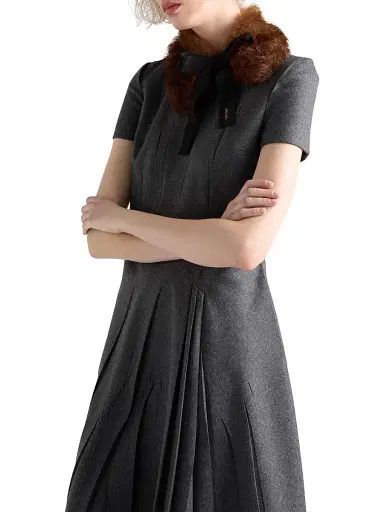 Prada Women's Flannel Dress - Grey | Thumbnail 4