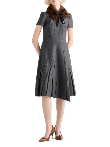 Prada Women's Flannel Dress - Grey | Thumbnail 5