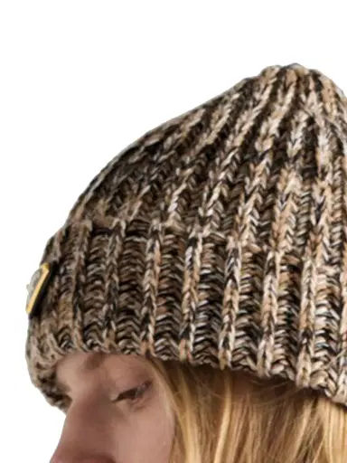 Prada Women's Mélange Knit Beanie - Brown | Thumbnail 3
