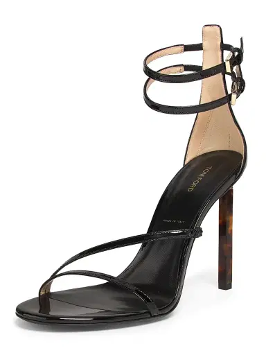 TOM FORD Women's 85MM Patent Leather Double Ankle Strap Sandals - Black | Thumbnail 2