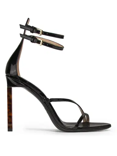 TOM FORD Women's 85MM Patent Leather Double Ankle Strap Sandals - Black | Thumbnail 1