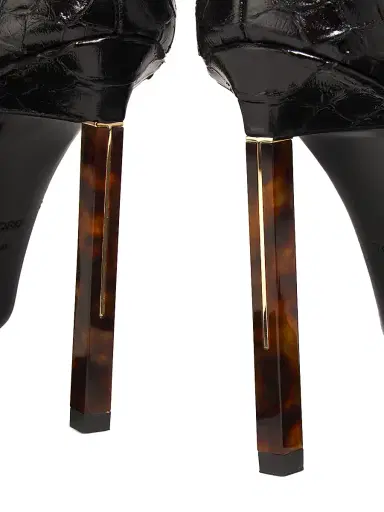 TOM FORD Women's 100MM Python-Embossed Leather Strappy Pumps - Espresso Black | Thumbnail 5 TOM FORD Women's 100MM Python-Embossed Leather Strappy Pumps - Espresso Black | Thumbnail 5