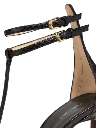 TOM FORD Women's 100MM Python-Embossed Leather Strappy Pumps - Espresso Black | Thumbnail 6 TOM FORD Women's 100MM Python-Embossed Leather Strappy Pumps - Espresso Black | Thumbnail 6