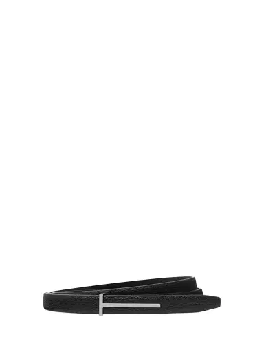 Tom Ford Men's T Leather Belt - Black - Size 36 | Thumbnail 1 Tom Ford Men's T Leather Belt - Black - Size 36 | Thumbnail 1