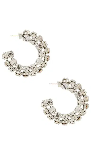 AREA Small Crystal Hoop Earrings | Thumbnail 2