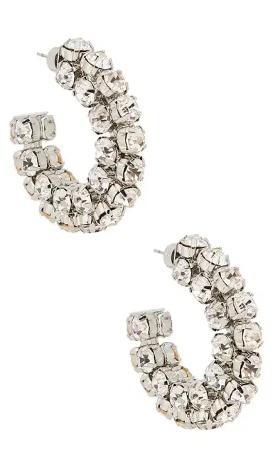 AREA Small Crystal Hoop Earrings | Thumbnail 1