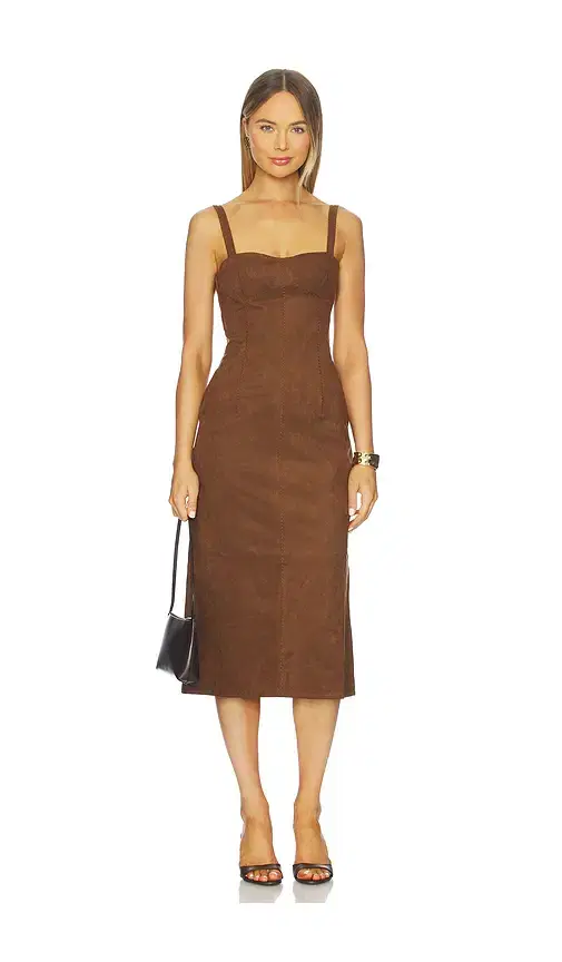 Olivia Suede Midi Dress