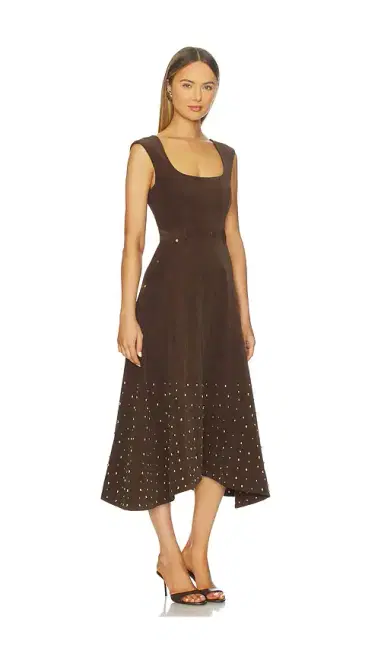 AMUR Kenny Suede Studded Midi Dress | Thumbnail 2