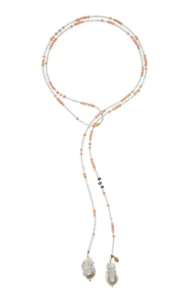 Joie DiGiovanni Aquamarine Pink Opal Ombre Gemstone Lariat W Diamonds | Thumbnail 1