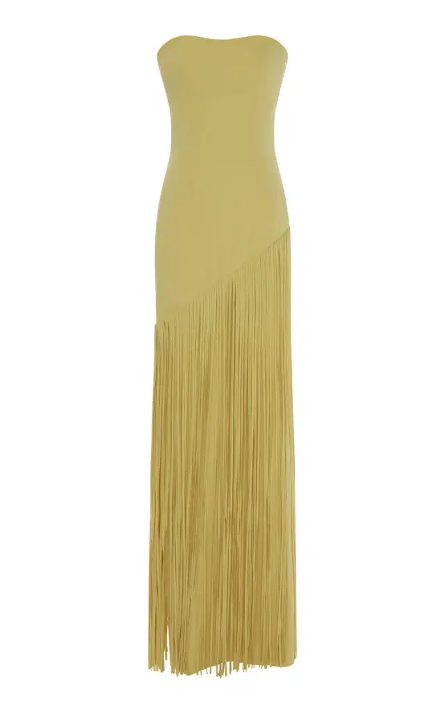 Marmar Halim Detachable Cape Fringed Gown