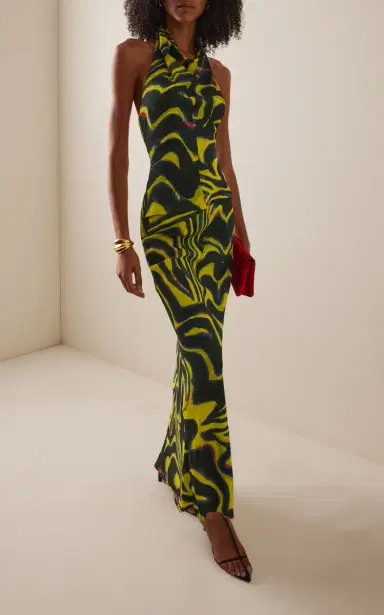 Christopher John Rogers Printed Jersey Maxi Skirt | Thumbnail 2
