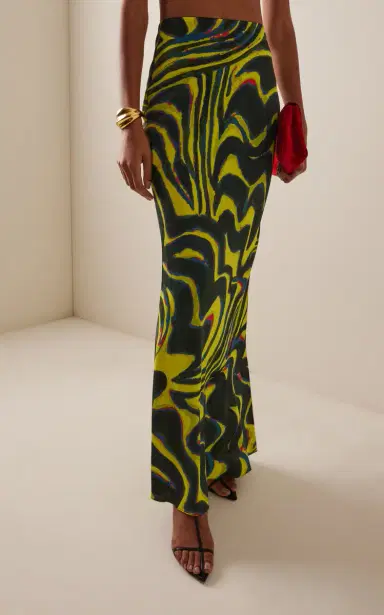 Christopher John Rogers Printed Jersey Maxi Skirt | Thumbnail 3