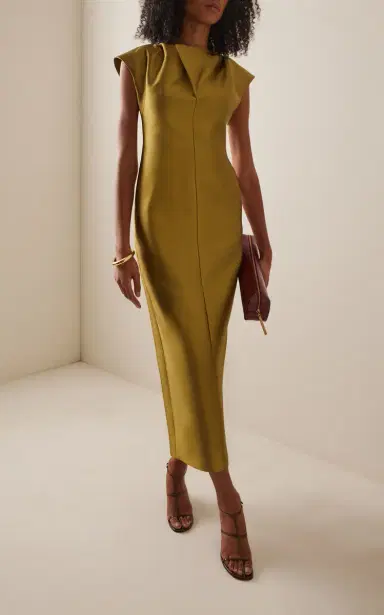 Christopher John Rogers Exclusive Peel Silk-Wool Maxi Sheath Dress | Thumbnail 2