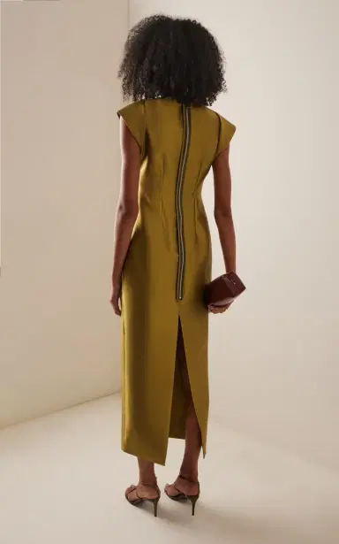 Christopher John Rogers Exclusive Peel Silk-Wool Maxi Sheath Dress | Thumbnail 4
