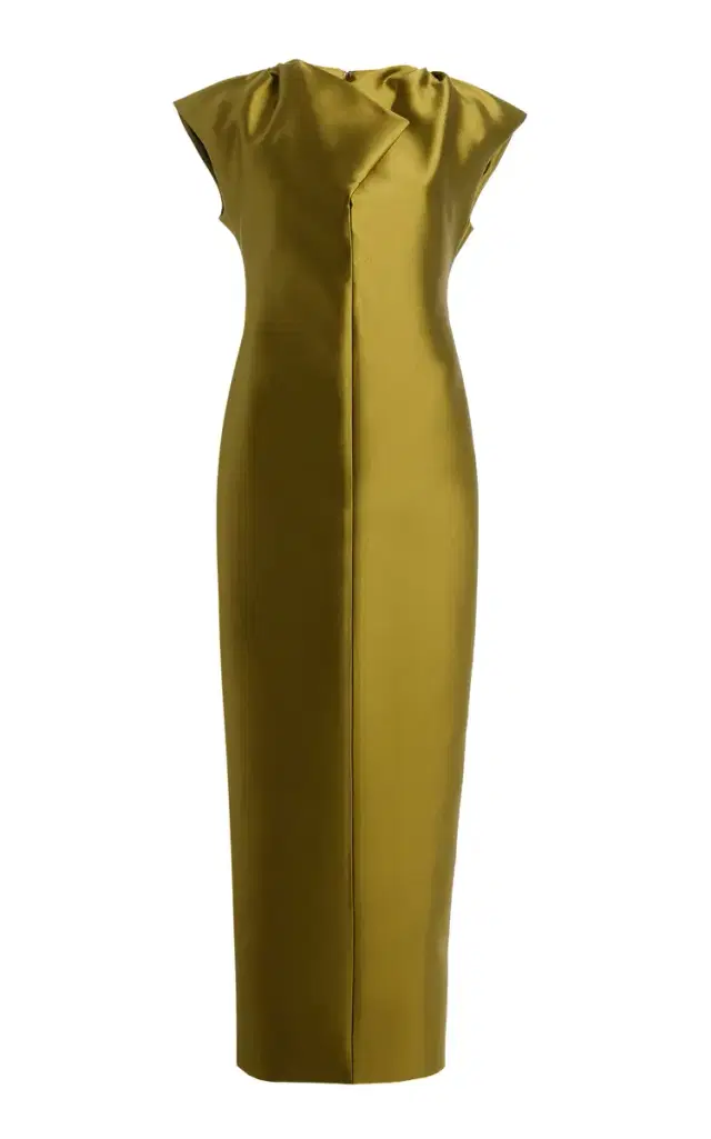Christopher John Rogers Exclusive Peel Silk-Wool Maxi Sheath Dress