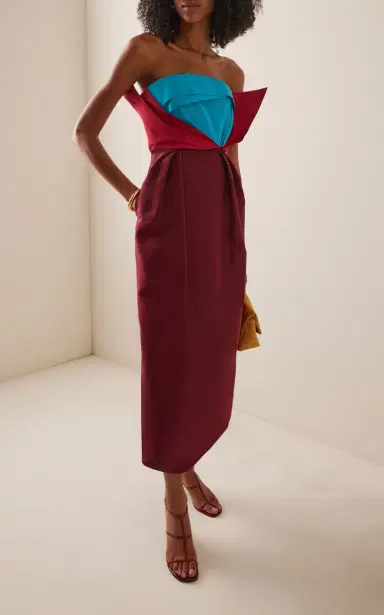 Christopher John Rogers Colorblocked Silk Tulip Gown | Thumbnail 2