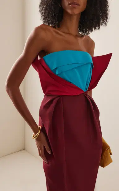 Christopher John Rogers Colorblocked Silk Tulip Gown | Thumbnail 3