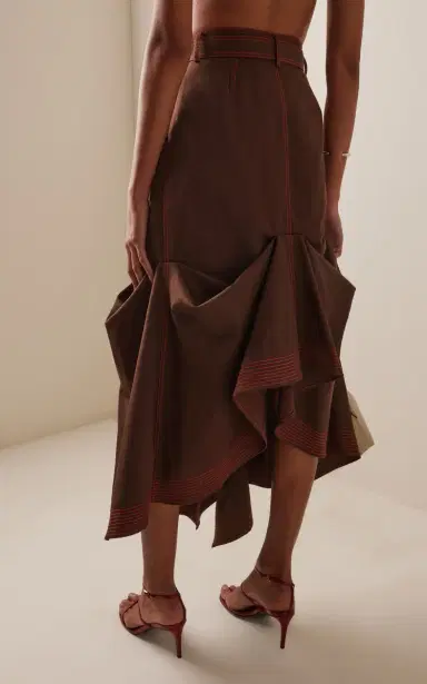 Christopher John Rogers Gathered Crepe Maxi Skirt | Thumbnail 5