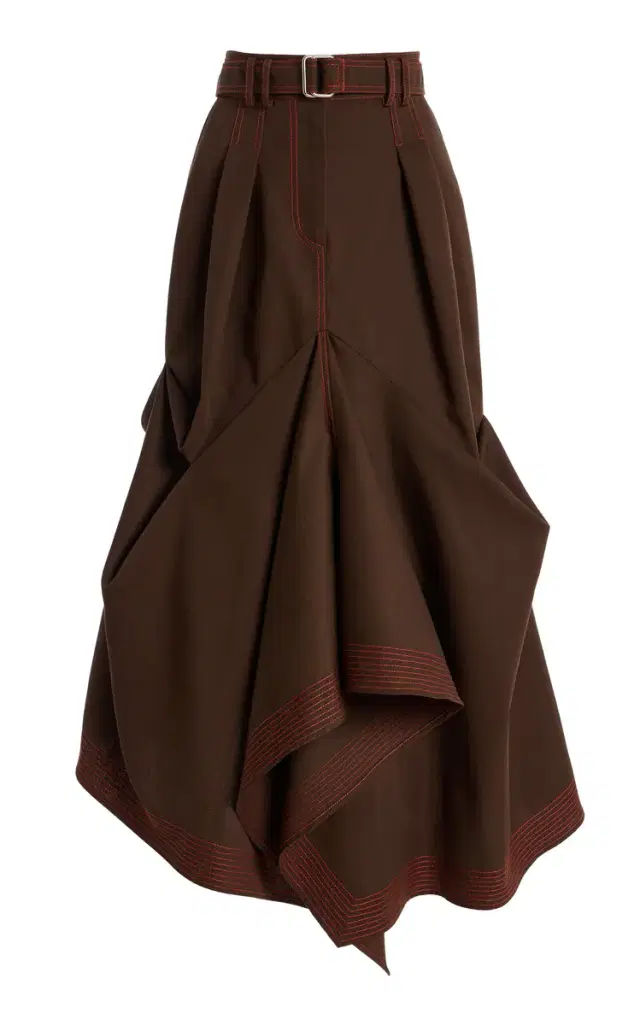 Gathered Crepe Maxi Skirt