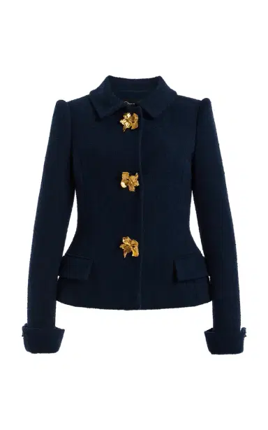 Oscar de la Renta Flower-Button Tweed Jacket | Thumbnail 7 Oscar de la Renta Flower-Button Tweed Jacket | Thumbnail 7