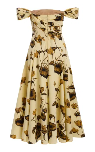 Oscar de la Renta Cyclamen Off-The-Shoulder Stretch-Cotton Midi Dress | Thumbnail 5 Oscar de la Renta Cyclamen Off-The-Shoulder Stretch-Cotton Midi Dress | Thumbnail 5