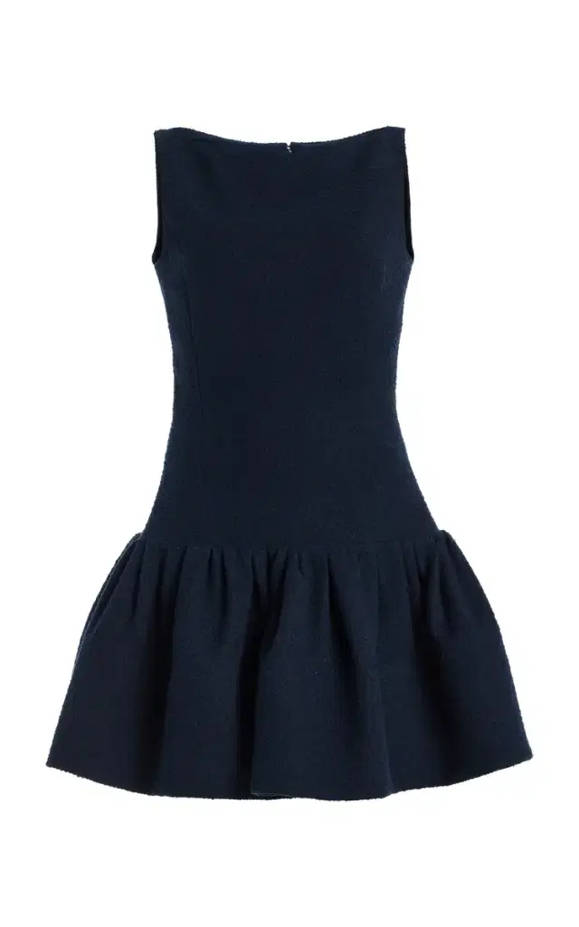 Flared Drop-Waist Tweed Mini Dress