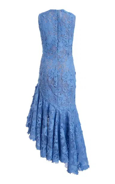Oscar de la Renta Porcelain Flowers Asymmetric Guipure Midi Dress | Thumbnail 5 Oscar de la Renta Porcelain Flowers Asymmetric Guipure Midi Dress | Thumbnail 5