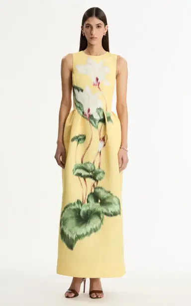 Oscar de la Renta Cyclamen Printed Faille Maxi Dress | Thumbnail 2