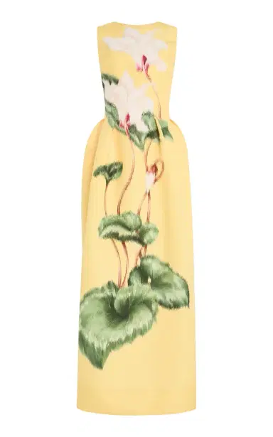 Oscar de la Renta Cyclamen Printed Faille Maxi Dress | Thumbnail 1