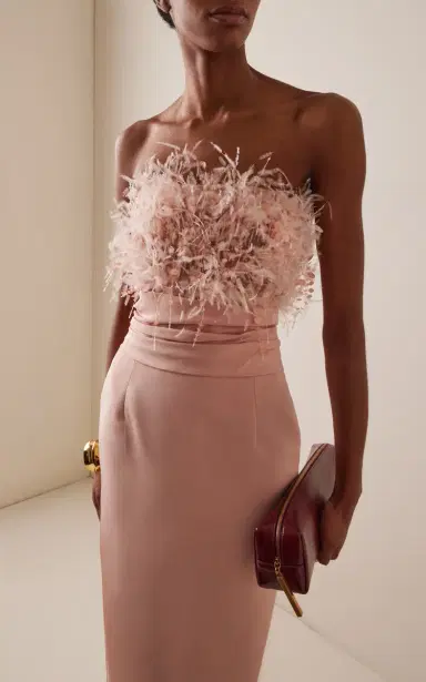 Oscar de la Renta Point D'esprit Silk Faille Gown | Thumbnail 3 Oscar de la Renta Point D'esprit Silk Faille Gown | Thumbnail 3